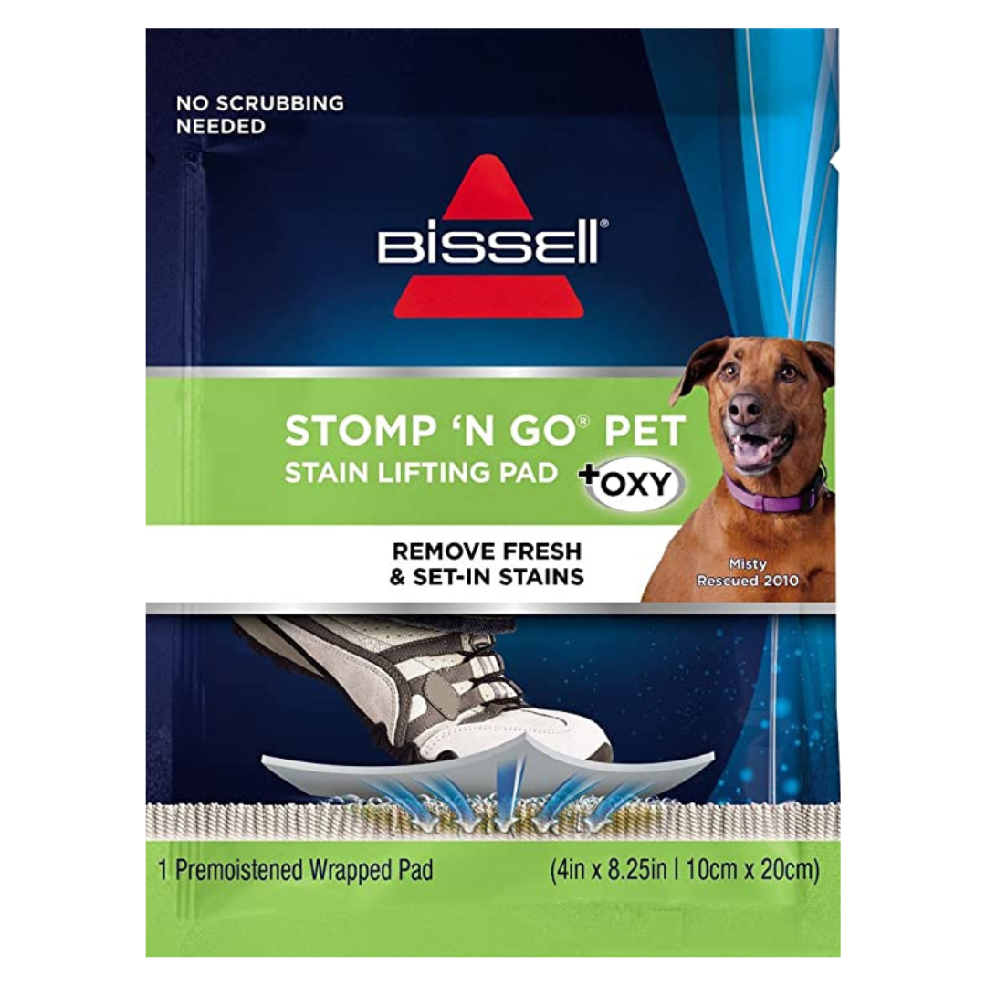 Bissell Stomp N Go Pet Stain Lifting Pad 4 in x 8.25 in (1 Premoistened Wrapped Pad)
