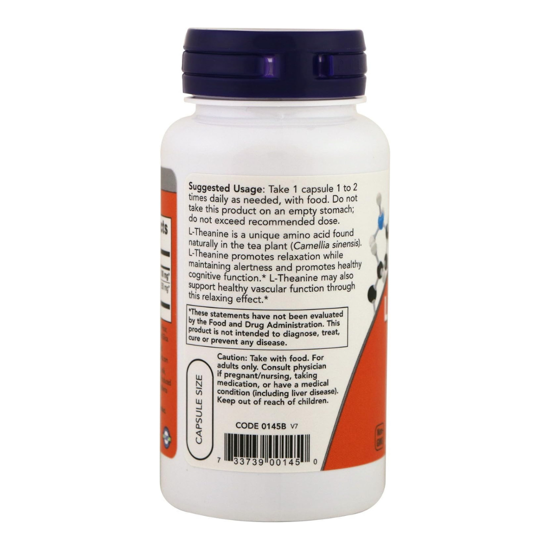 Now L-Theanine 100 mg Stress Management, 90 Veg Capsules