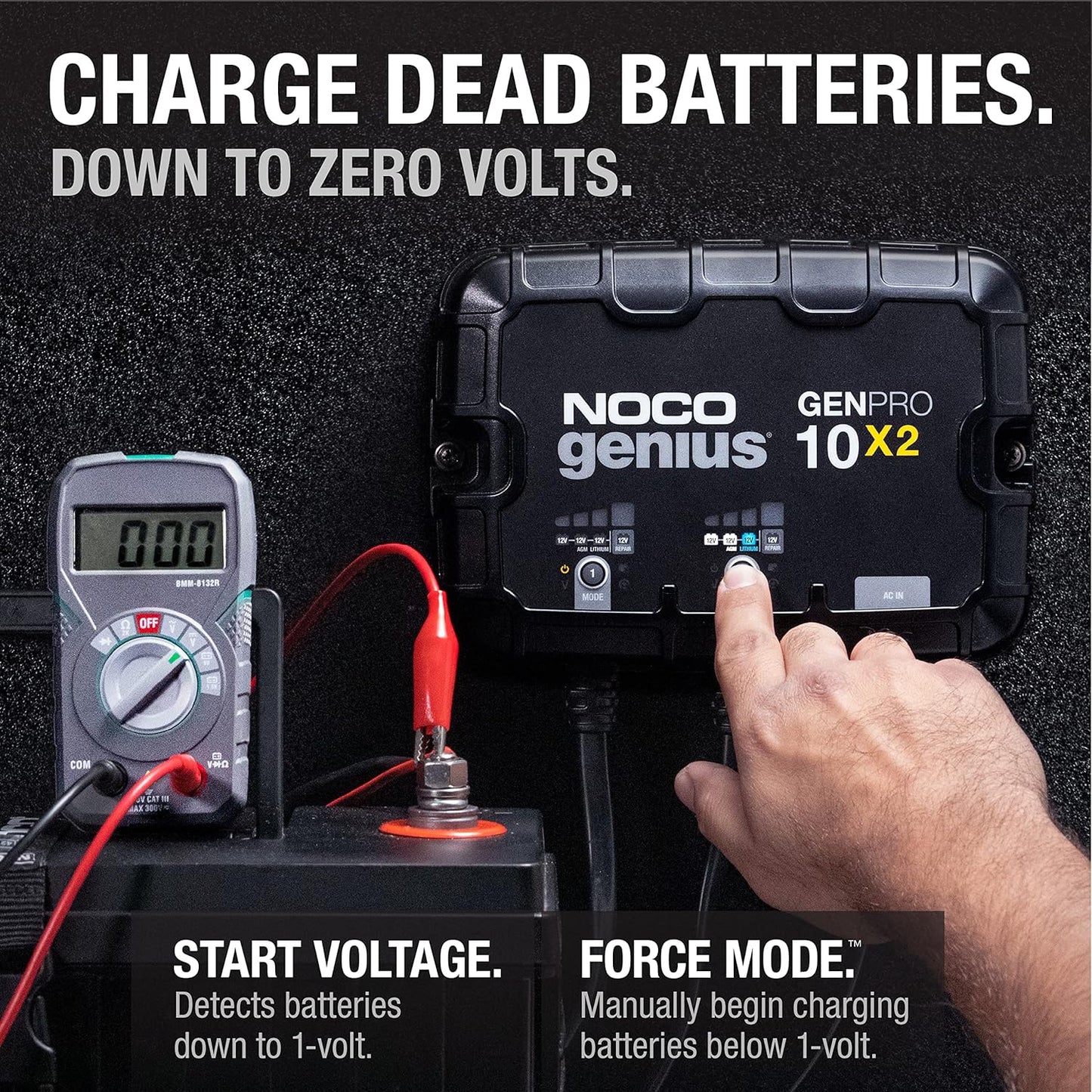 NOCO Genius GENPRO10X2 12V 20A 2-Bank On Battery Charger