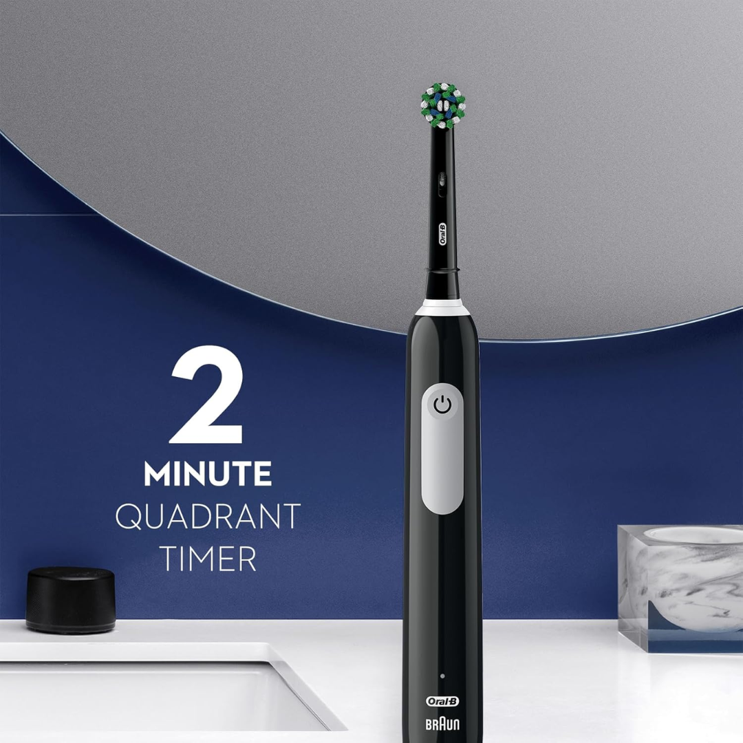 Oral-B Pro 1000 CrossAction Electric Toothbrush, Black and White, 2 Count