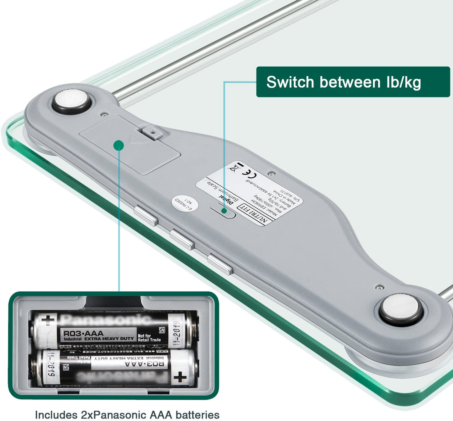 NUTRI FIT Digital Body Weight Scale, Large Backlight Display and Stepper Technology (BMIc