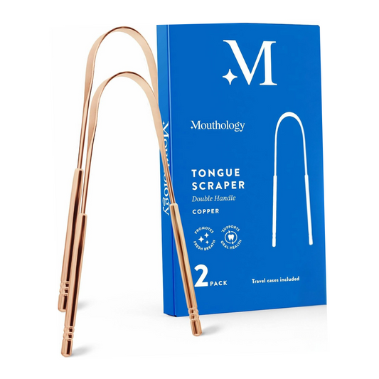Mouthology Tongue Scraper Copper Double Handle, 2 Pack