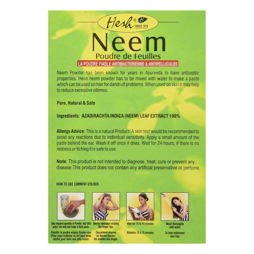 Hesh Neem Leaves Hair & Scalp Care Powder, 100 g / 3.5 oz (NO BOX)
