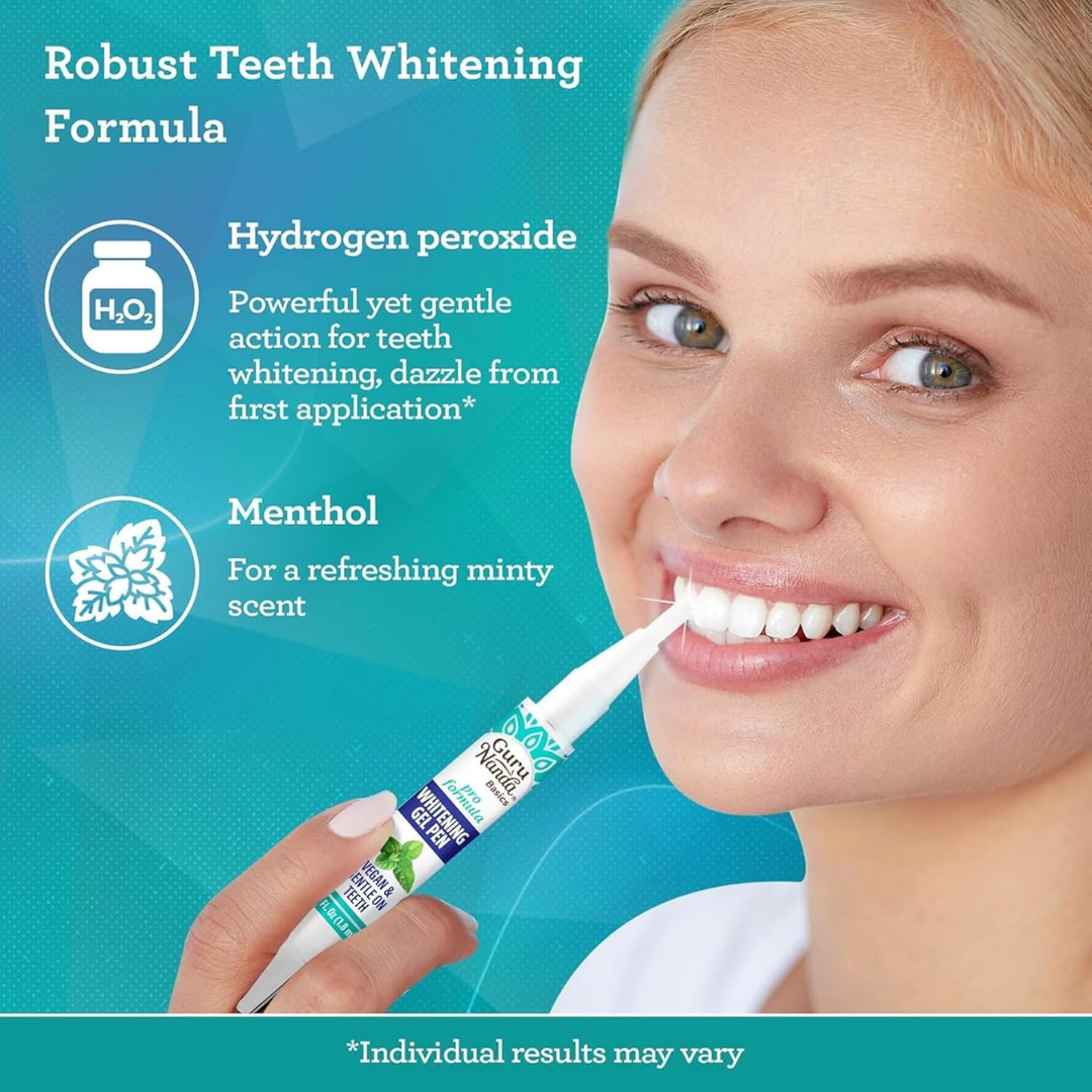 Guru Nanda Basics Whitening Gel Pen Mint, 0.06 oz / 1.8 ml