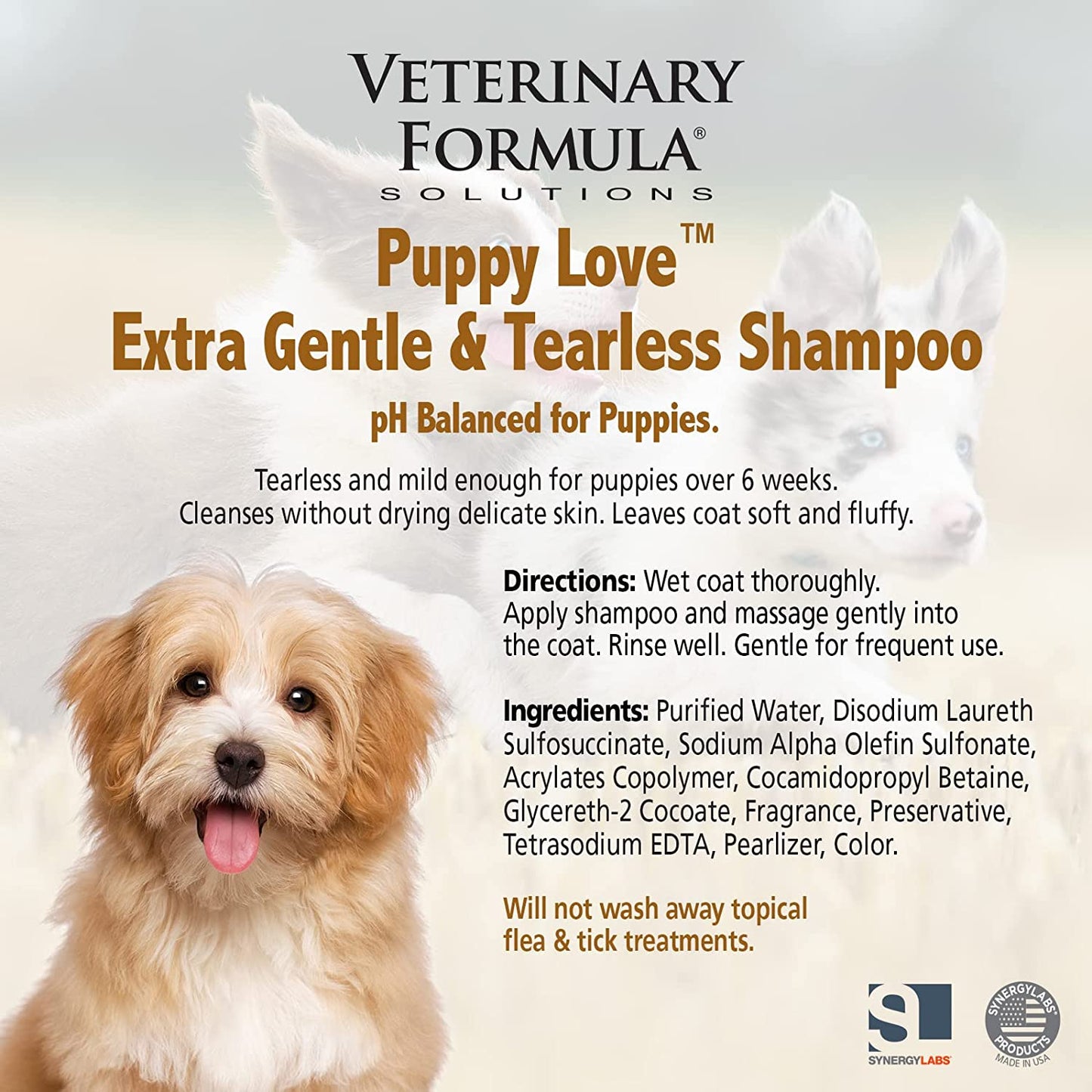 Veterinary Formula Puppy Love Extra Gentle & Tearless Shampoo, 17 oz / 503 ml