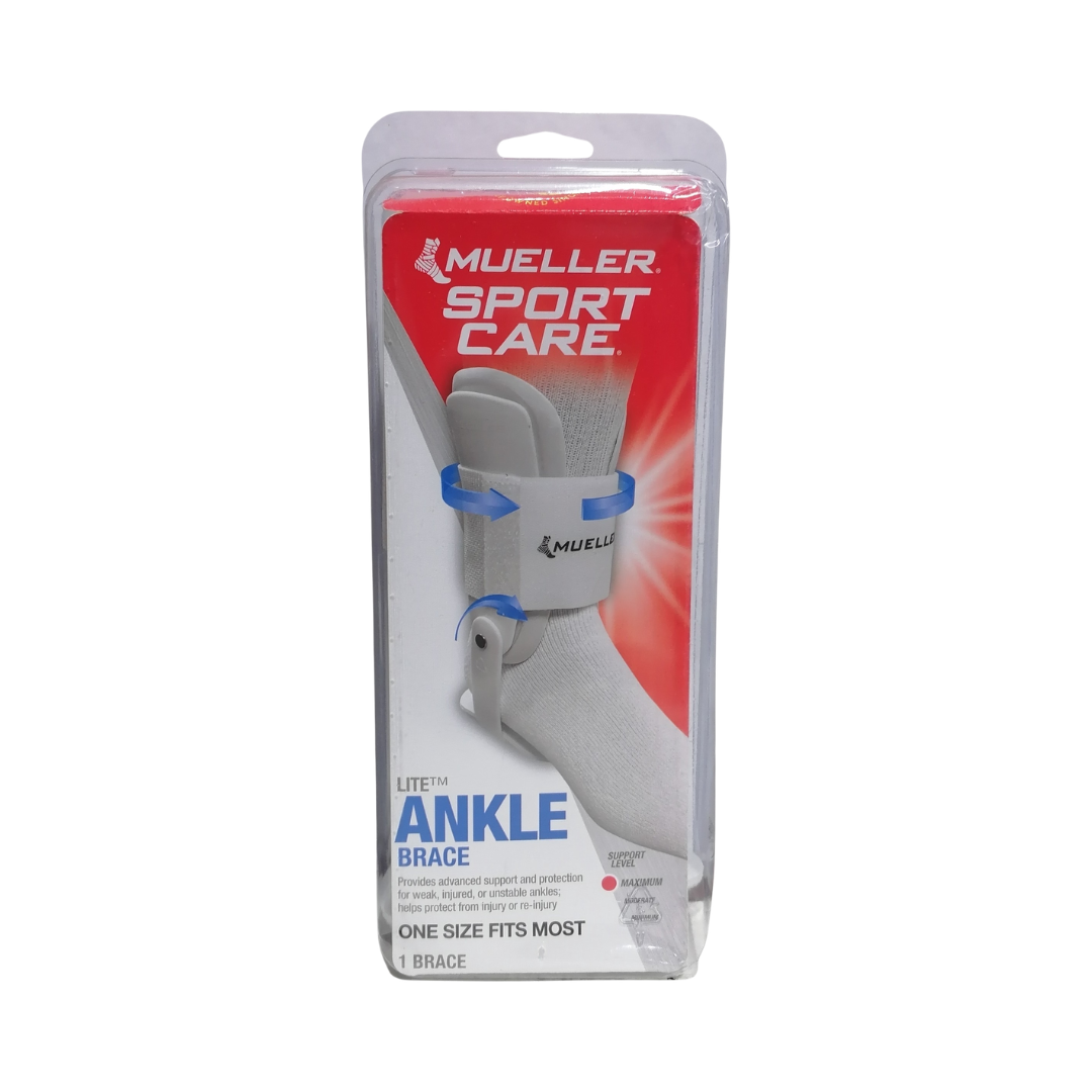 Mueller Sportcare One Size Lite Ankle Brace, WHITE (PACKAGING MAY VARY)
