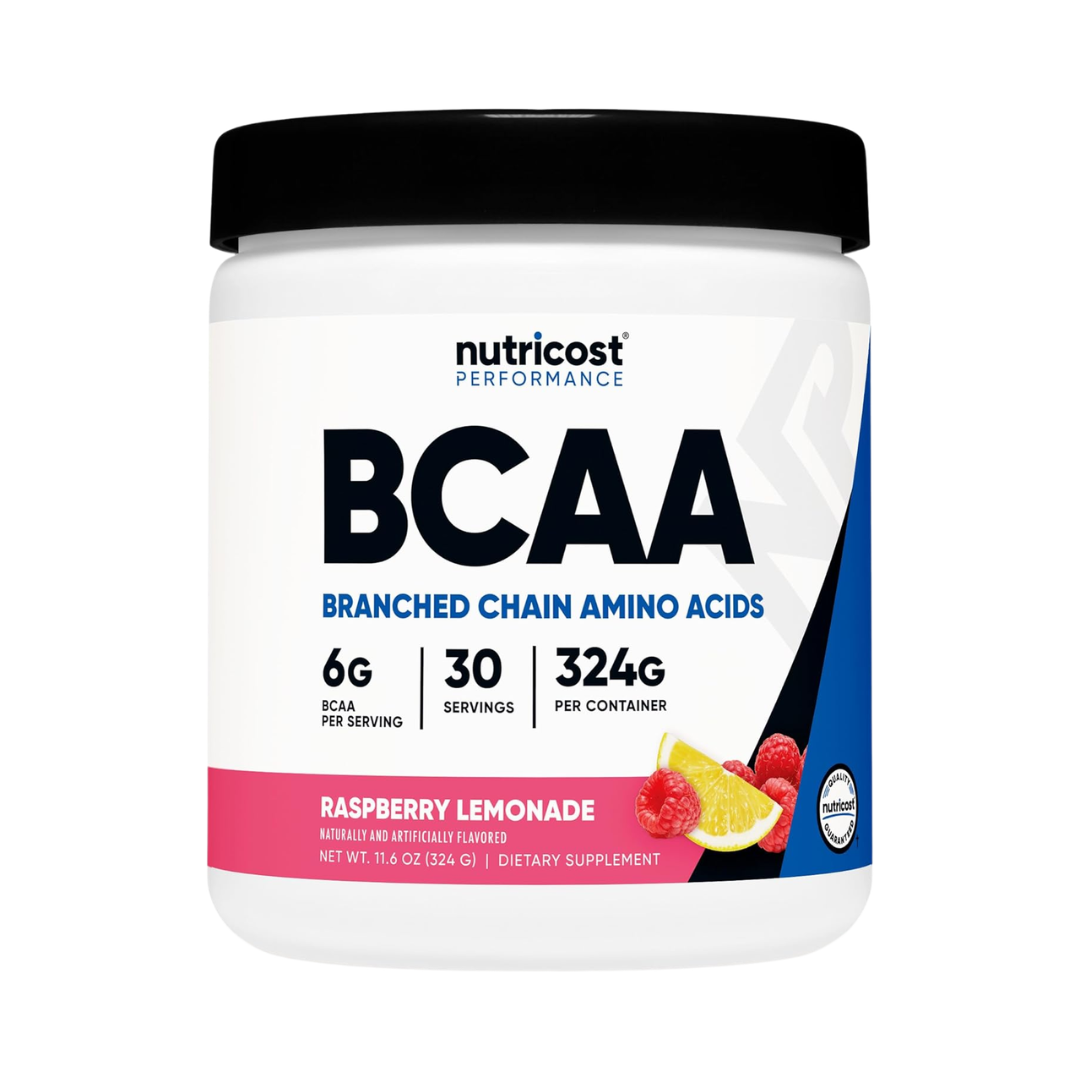 Nutricost BCAA Powder Raspberry Lemonade Flavor, 11.6 oz / 324 g