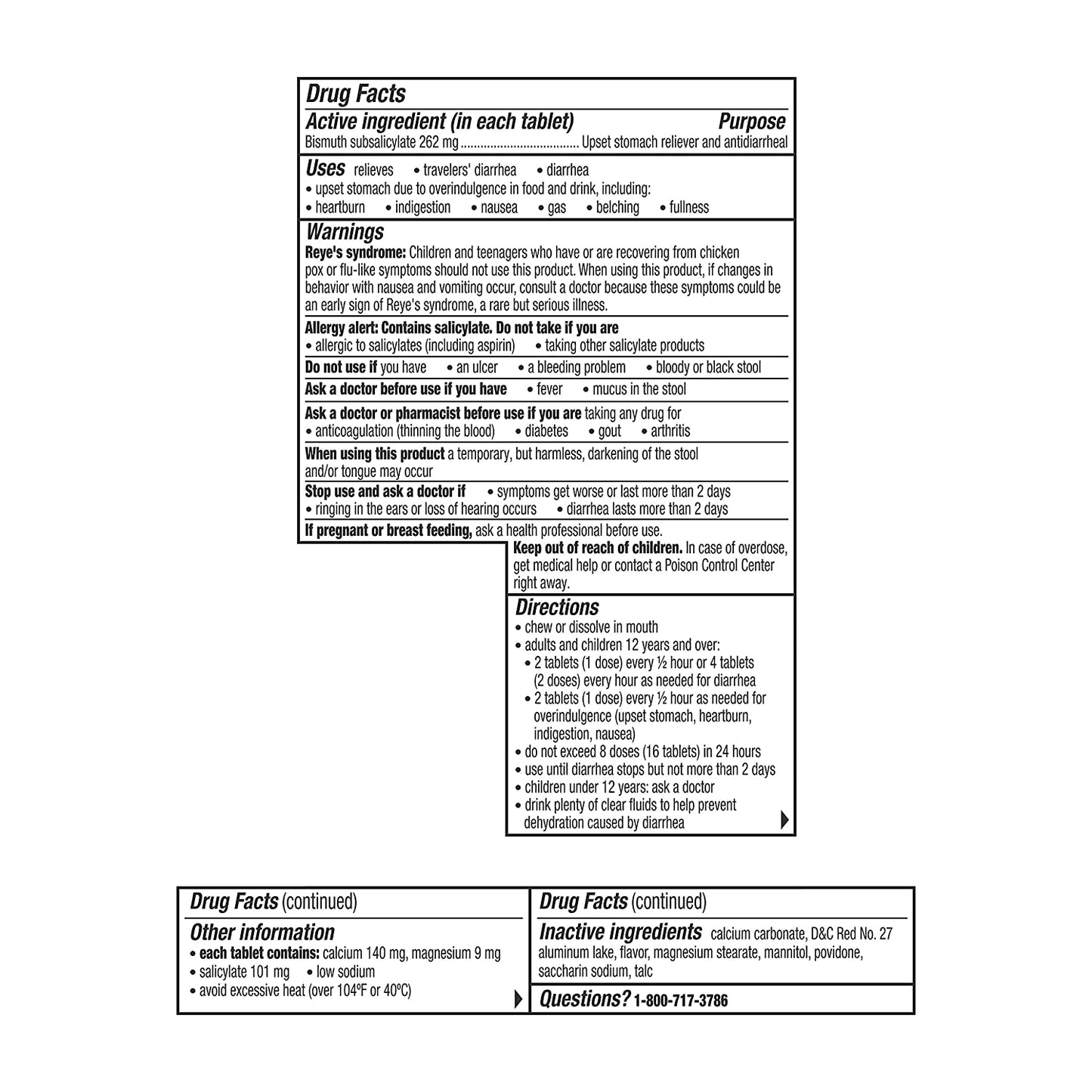 Pepto Bismol Chewables 5 Symptom Stomach Relief Original Flavor, 30 Chewable Tablets