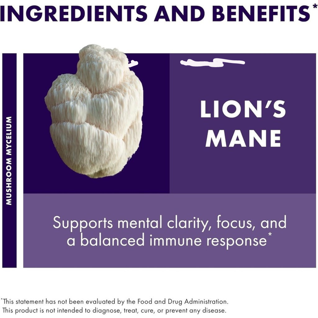 Host Defense Lion's Mane Memory & Nerve Support 60 Capsules
