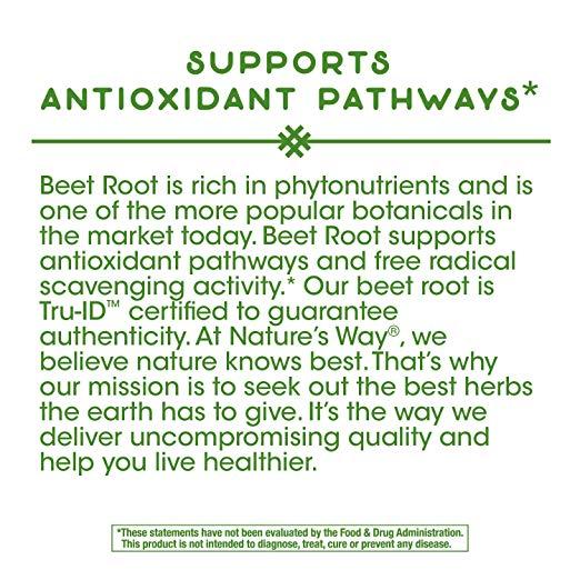 Nature's Way Beet Root, Supports Antioxidant Pathways 100 Vegan Capsules (1,000mg per serving)