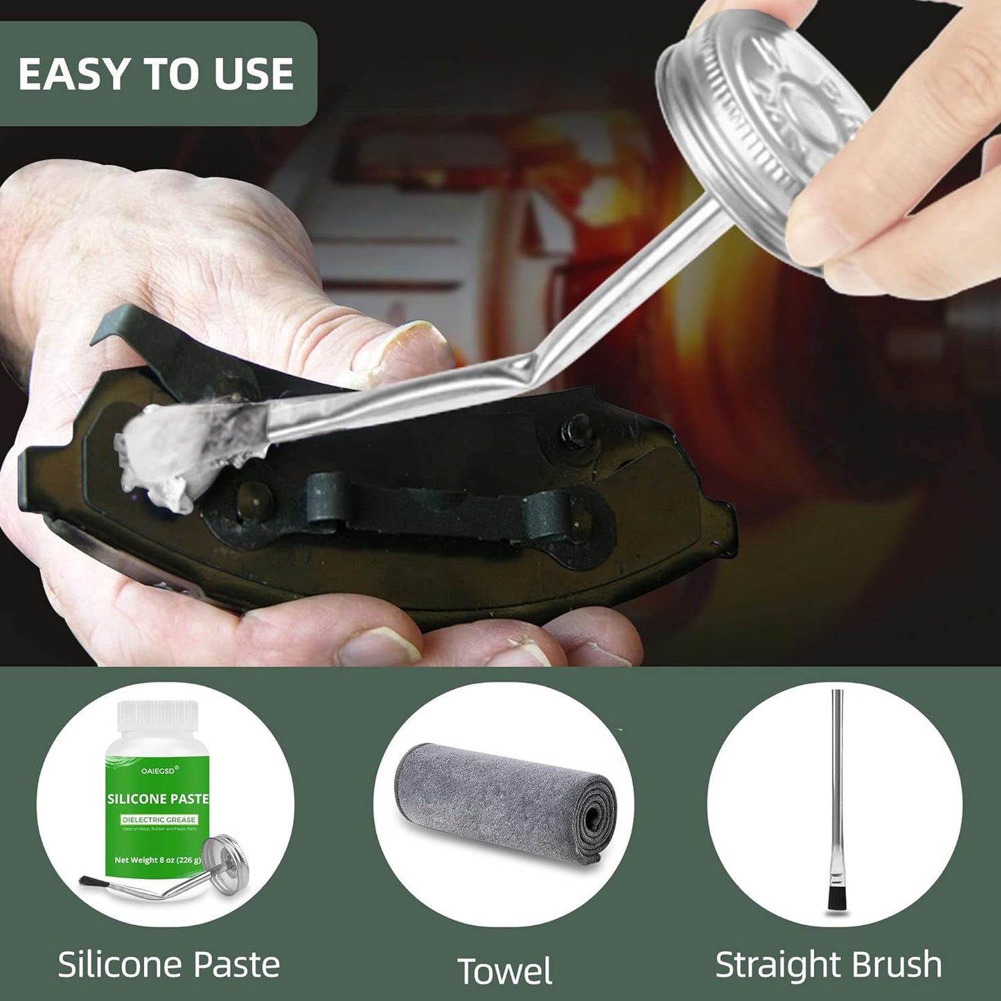 OAIEGSD Silicone Paste Dielectric Grease Used on Metal, Rubber and Plastic Parts 8oz (226g)