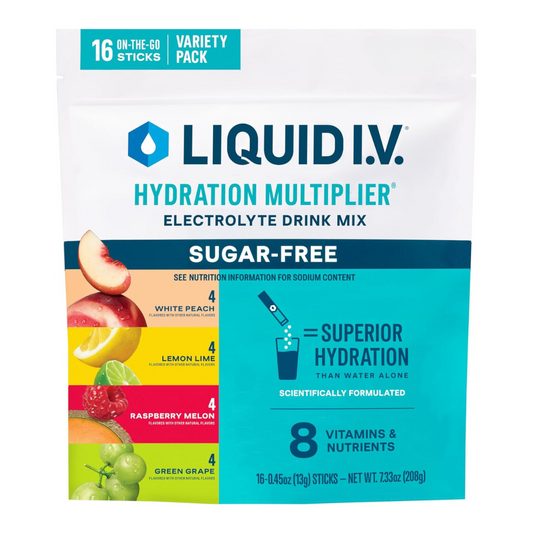 Liquid IV Hydration Multiplier Electrolyte Drink Mix Sugar Free (16 On The Go Sticks) 7.33oz / 208g