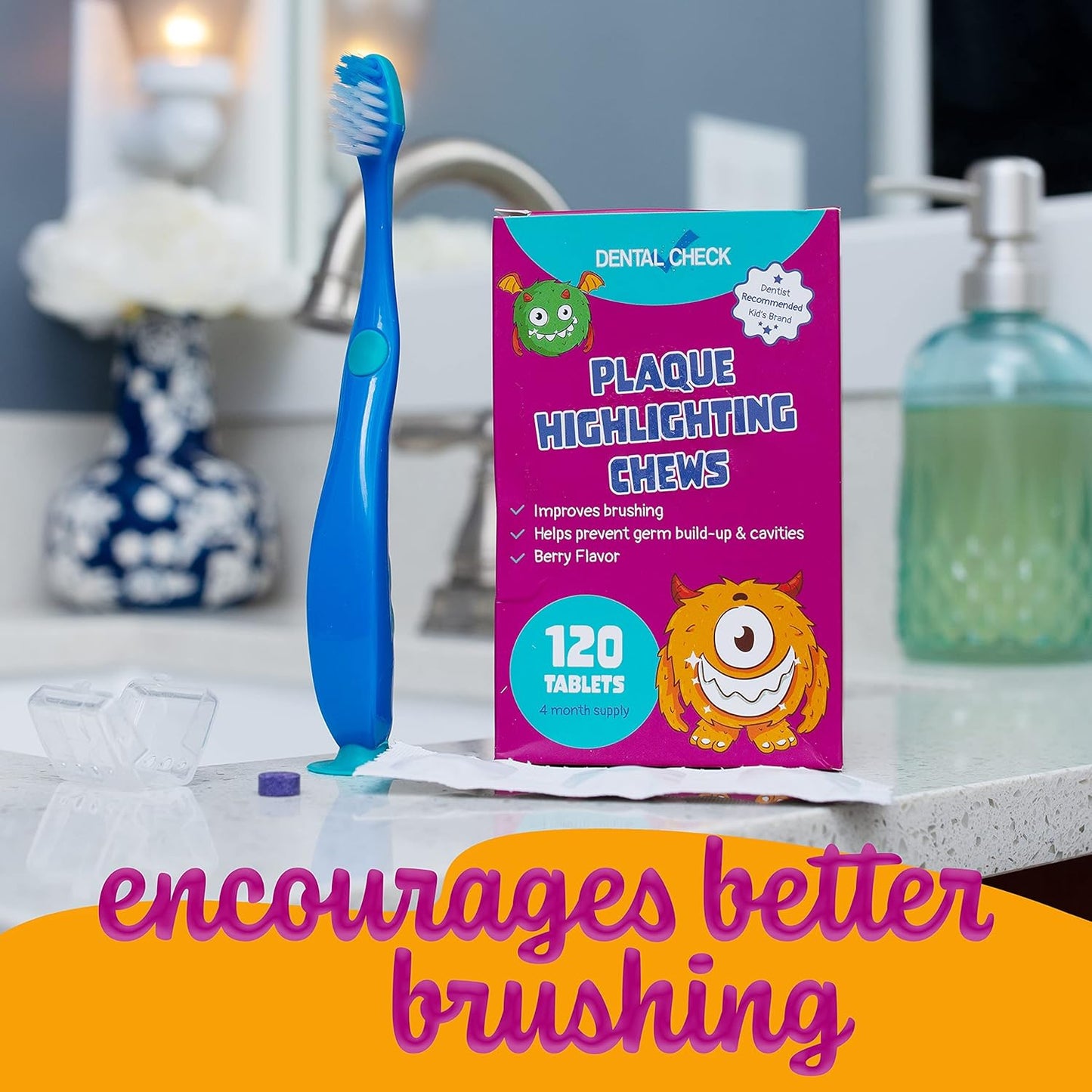 Dental Check Plaque Highlighting Chews Berry Flavor 120 Tablets