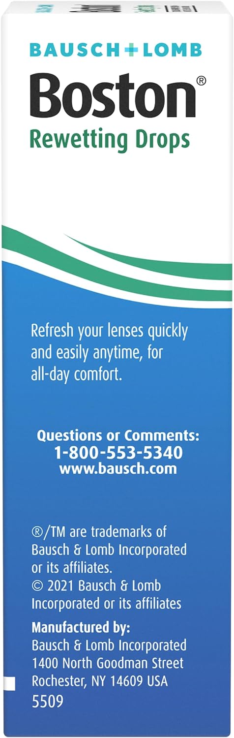 Bausch And Lomb Boston Rewetting Drops For Contact Lenses, 0.33 FL oz / 10 mL