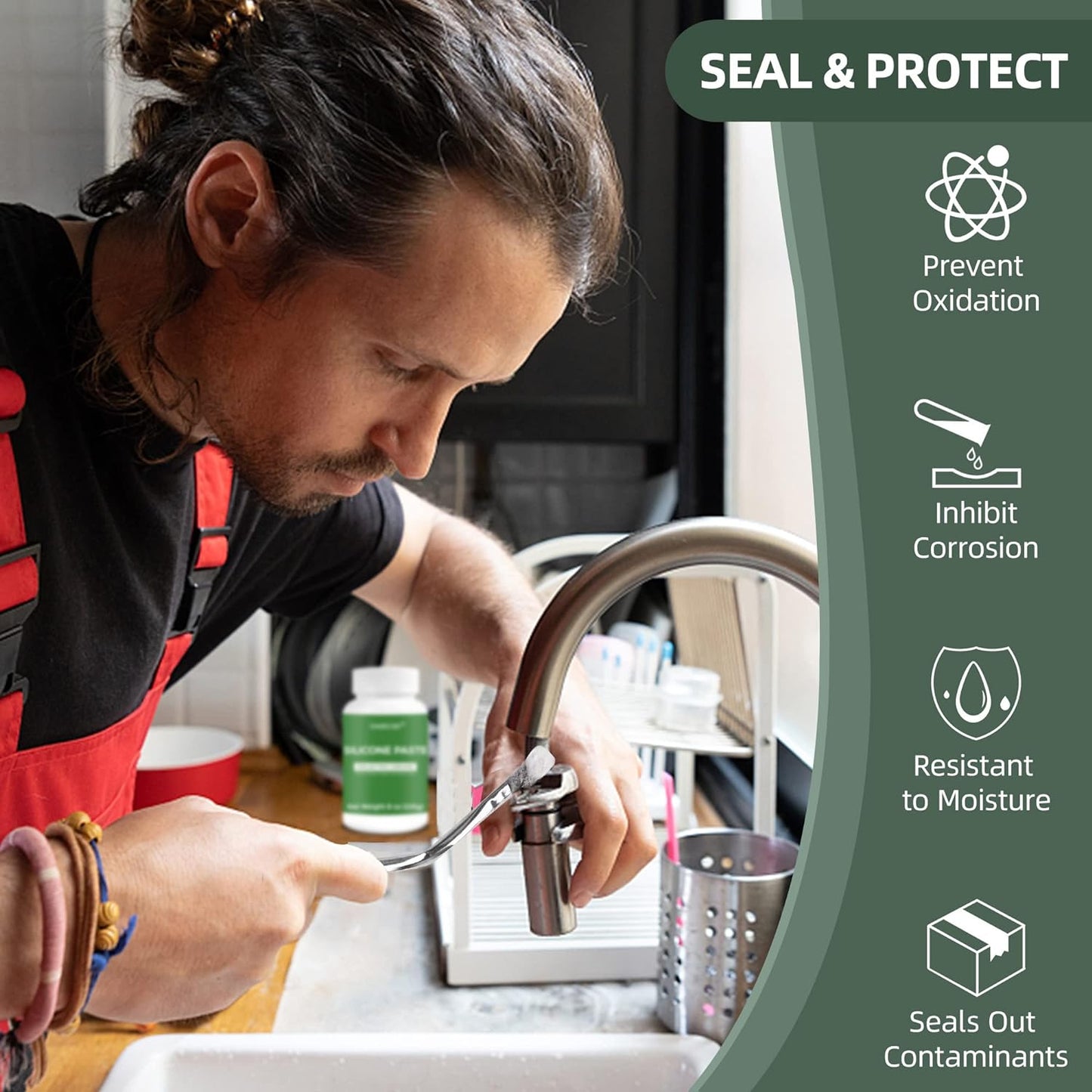 OAIEGSD Silicone Paste Dielectric Grease Used on Metal, Rubber and Plastic Parts 8oz (226g)