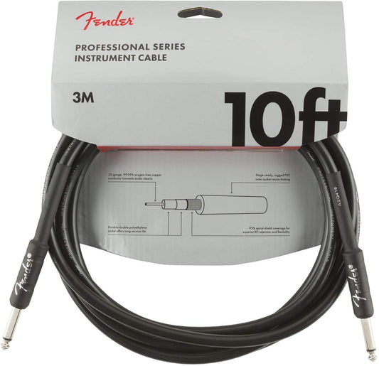 Fender Professional Series Instrument Cable 3M Black  - 10ft
