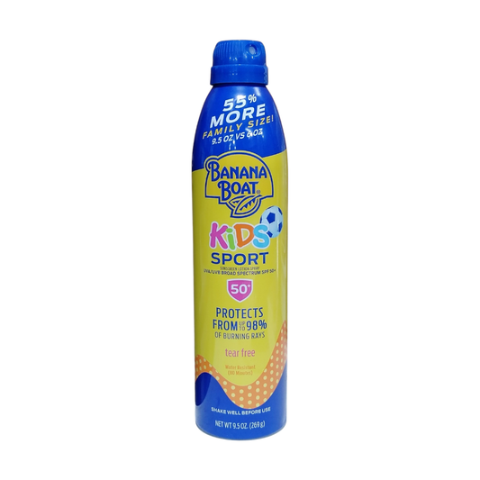 Banana Boat Kids Sport Sunscreen Lotion Spray SPF 50+ Tear Free Water Resistant, 9.5 oz / 269 g