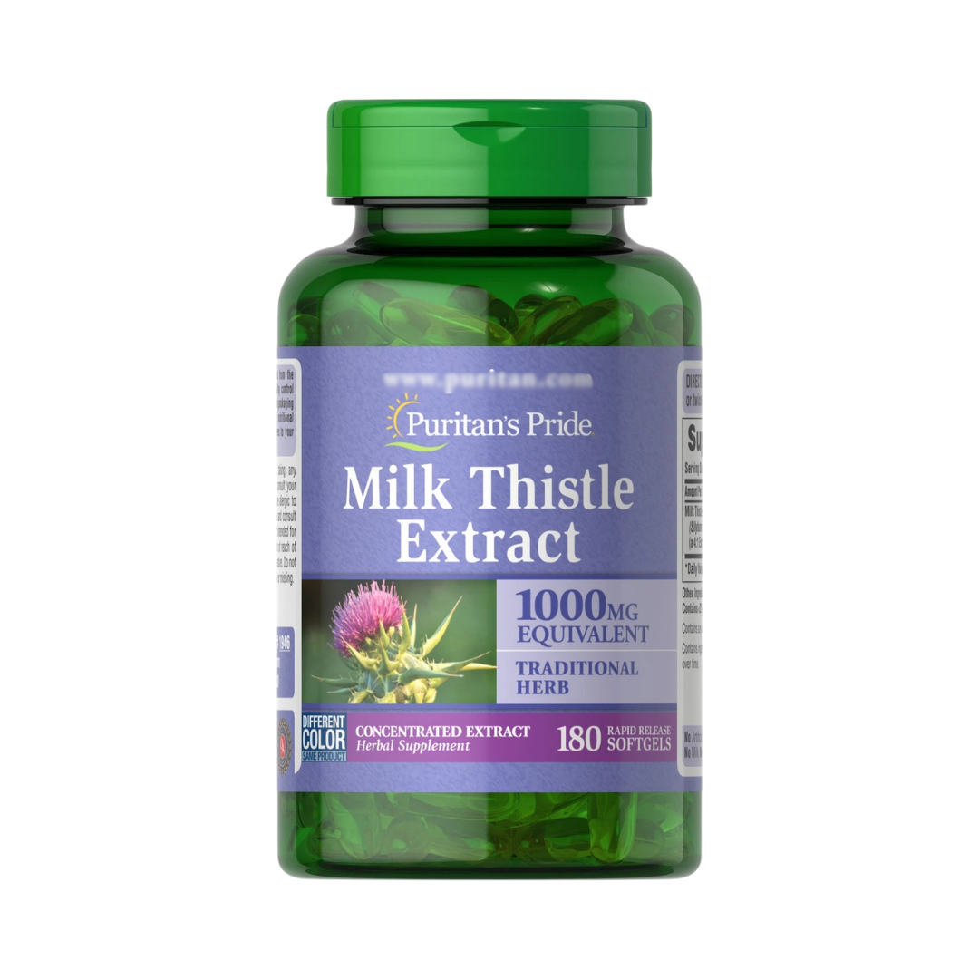 Puritan's Pride Milk Thistle Extract 1000 mg, 180 Softgels