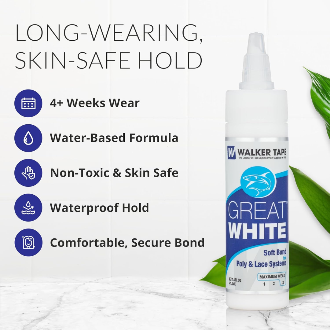 Walker Great White Waterproof Hair System Adhesive Twist Top, 1.4 oz / 41.4 ml