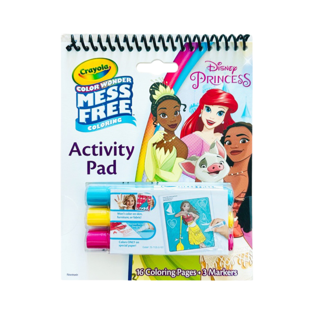 Crayola Color Wonder Mess Free Coloring Dis Ney Princess Activity Pad, 16 Pages & 3 Markers
