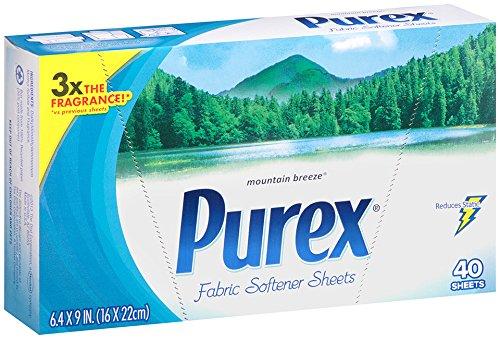 Purex Fabric Softener Dryer Sheets Mountain Breeze 40 Count