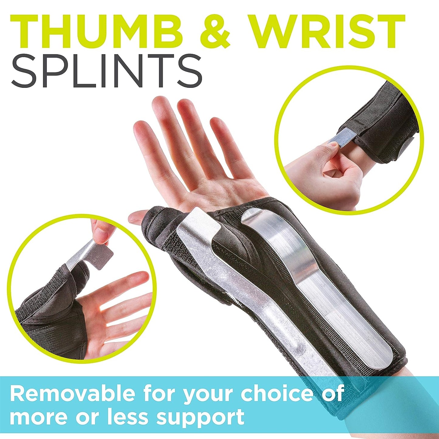 BraceAbility Thumb & Wrist Spica Splint (Large - Right Hand)