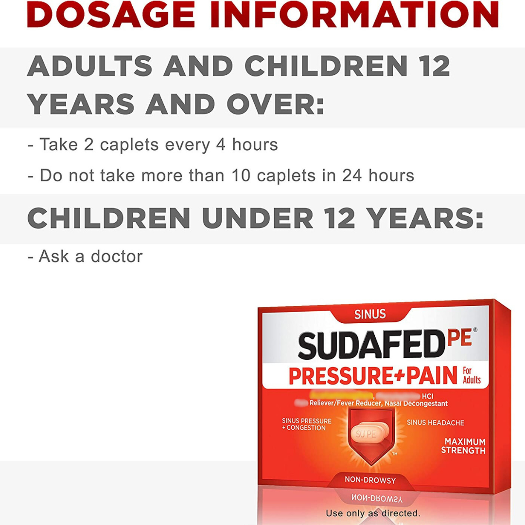 Sudafed Sinus Pressure + Congestion 24 Tablets