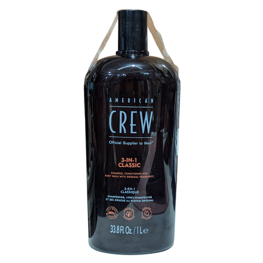 American Crew 3-in-1 Classic Shampoo, Conditioner & Body Wash, 33.8 oz / 1 L