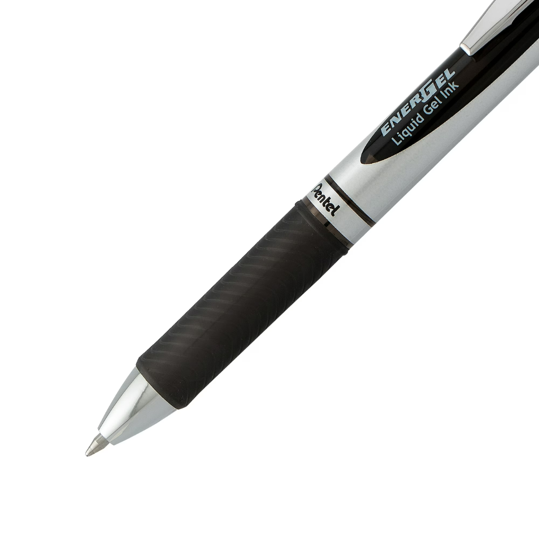 Pentel EnerGel RTX Liquid Pen Black Ink 0.7mm Retractable Needle Tip, 2 Pack