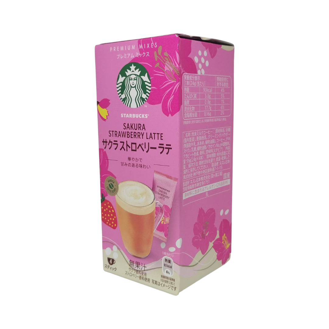Starbucks Premium Coffee Mix Sakura Strawberry Latte, Pack of 4