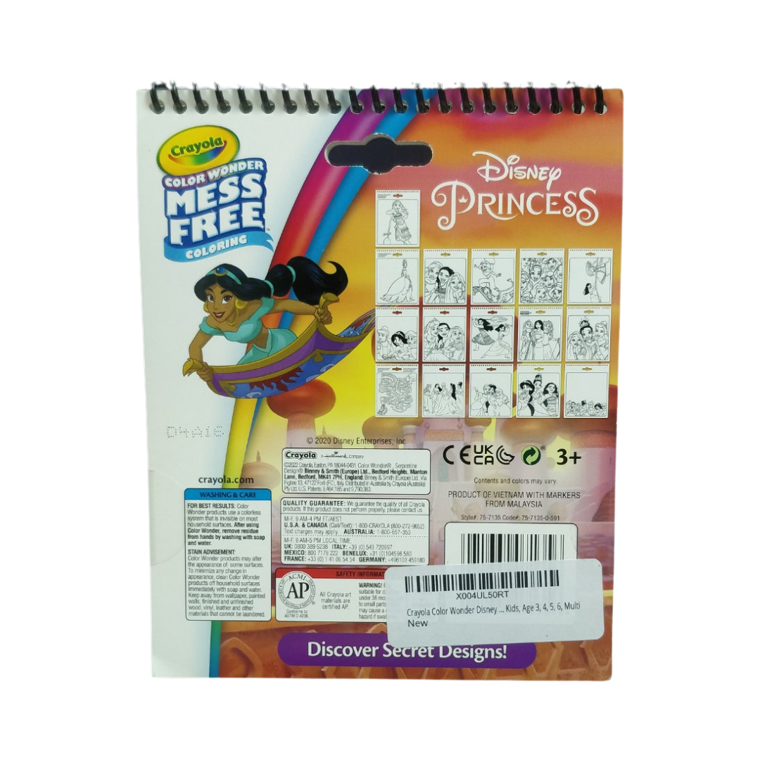 Crayola Color Wonder Mess Free Coloring Dis Ney Princess Activity Pad, 16 Pages & 3 Markers
