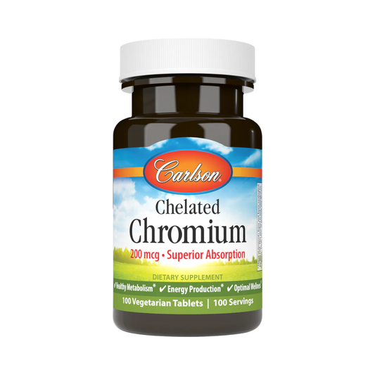Carlson Chelated Chromium 200 mcg, 100 Tablets
