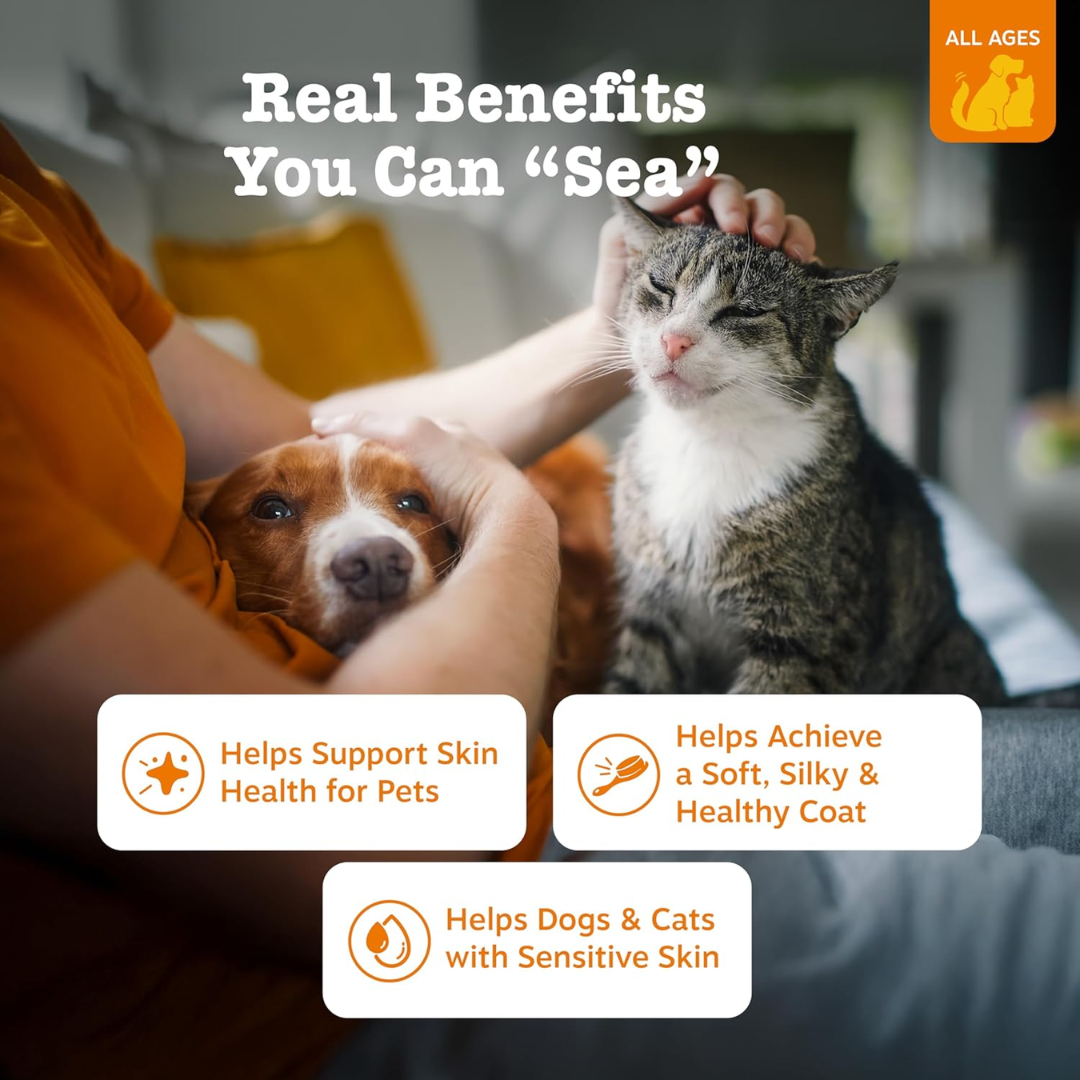 Zesty Paws Wild Alaskan Omega-3 Blend Pollock + Salmon Oil for Dogs & Cats, 16 oz / 473 ml