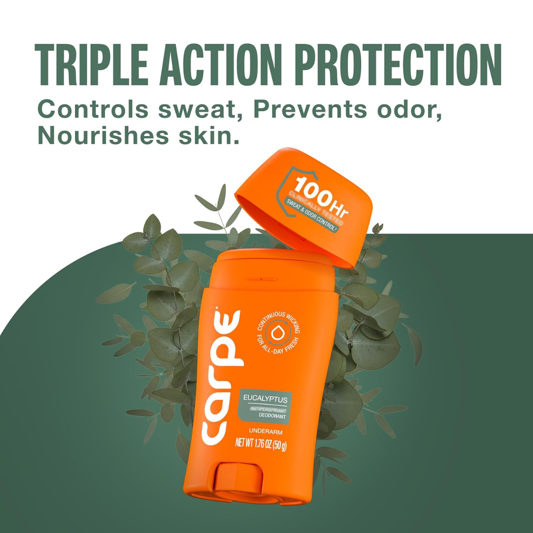 Carpe Underarm Deodorant Eucalyptus, 1.76 oz / 50 g