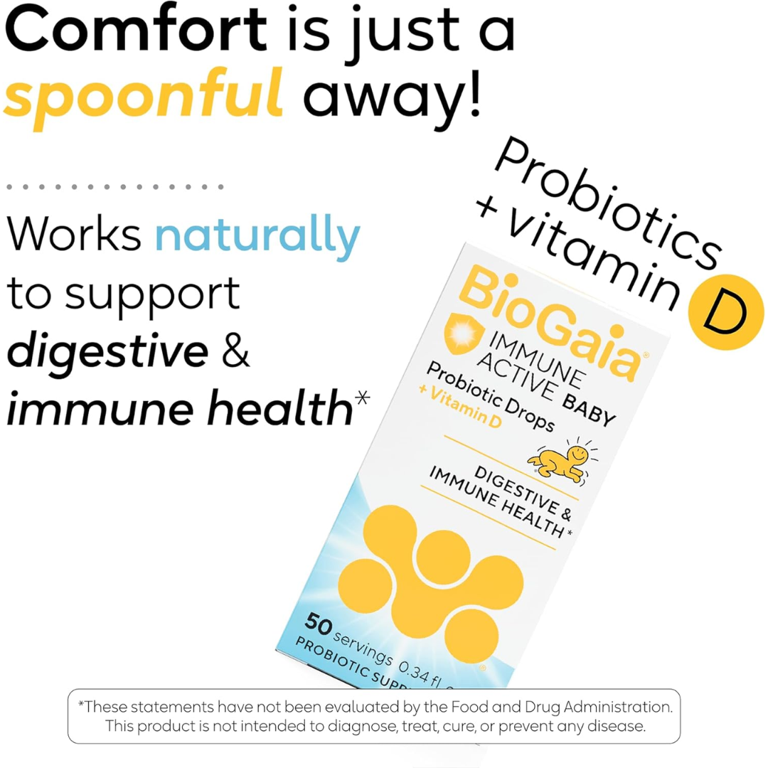 BioGaia Immune Active Baby Probiotic Drops + Vitamin D 50 Servings, 0.34 oz
