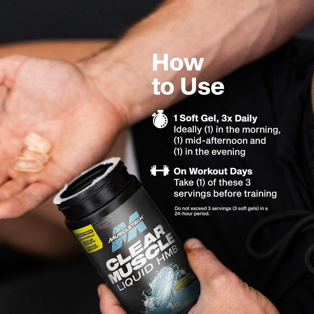 MuscleTech Clear Muscle Liquid BetaTOR HMB 1 g, 42 Softgels