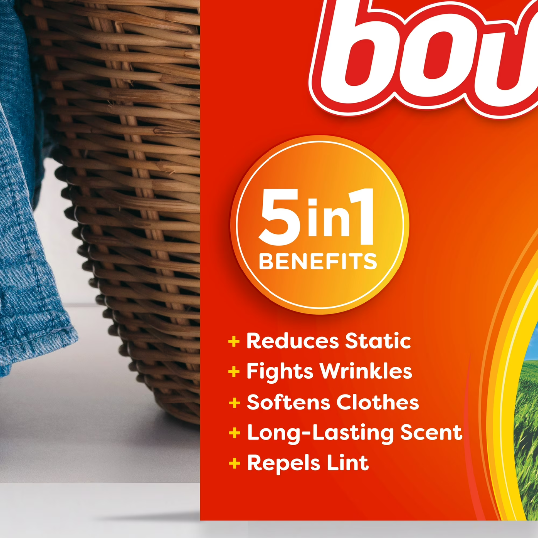 Bounce 5IN1 Outdoor Fresh Dryer Sheets, 120 Count