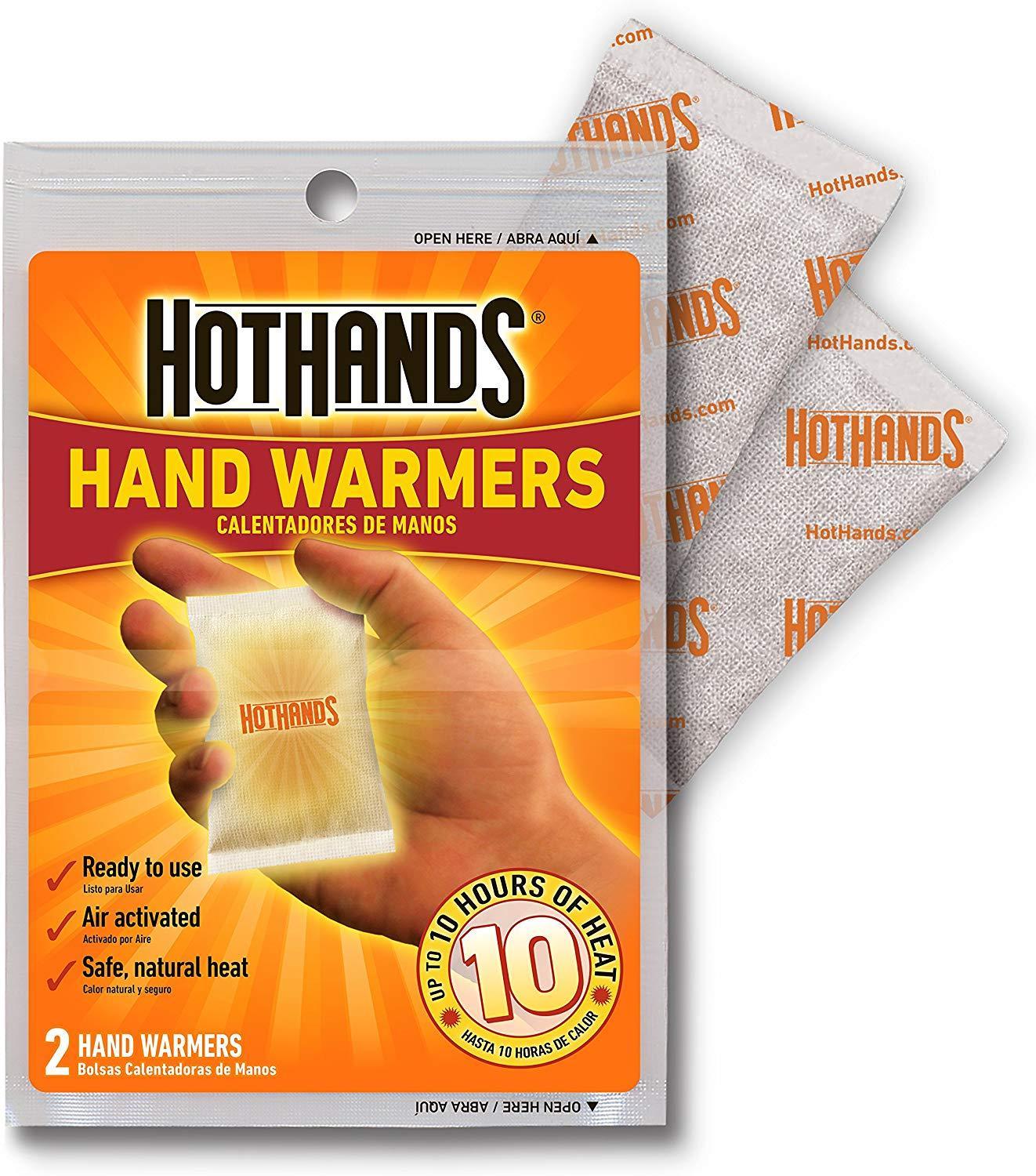 Hot Hands Hand Warmers Ready to Use, (2 Hand Warmers) up to 10 Hours of Heat, Packaging may Vary