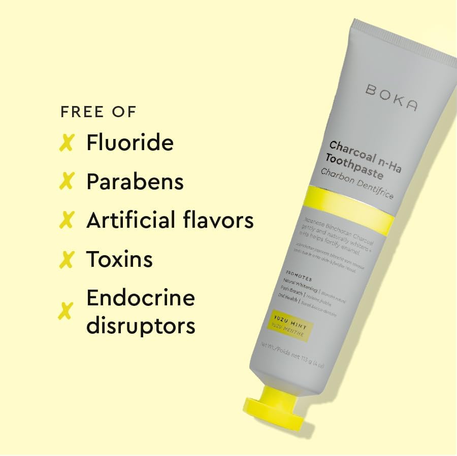 Boka Charcoal n-Ha Toothpaste, Yuzu Mint, 113g / 4 oz