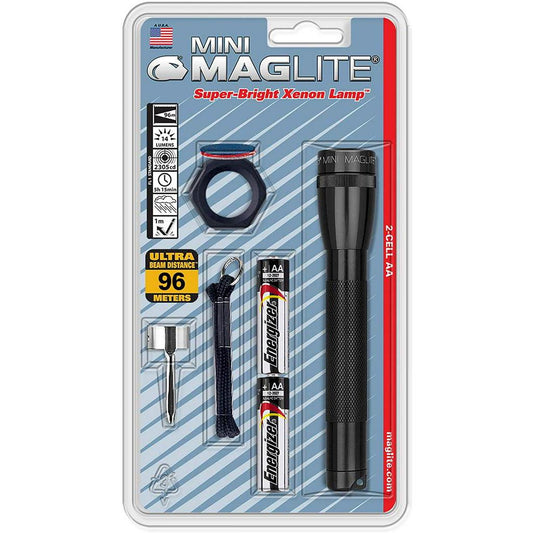 Maglite Mini Incandescent 2-Cell AA Flashlight Combo, Black (M2A01CL)