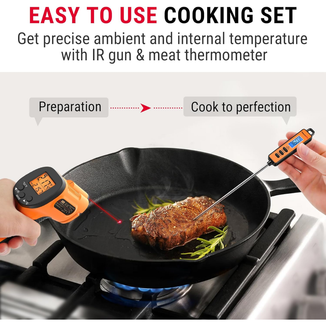 ThermoPro Temperature Infrared & Instant Read Thermometer Bundle for Meat