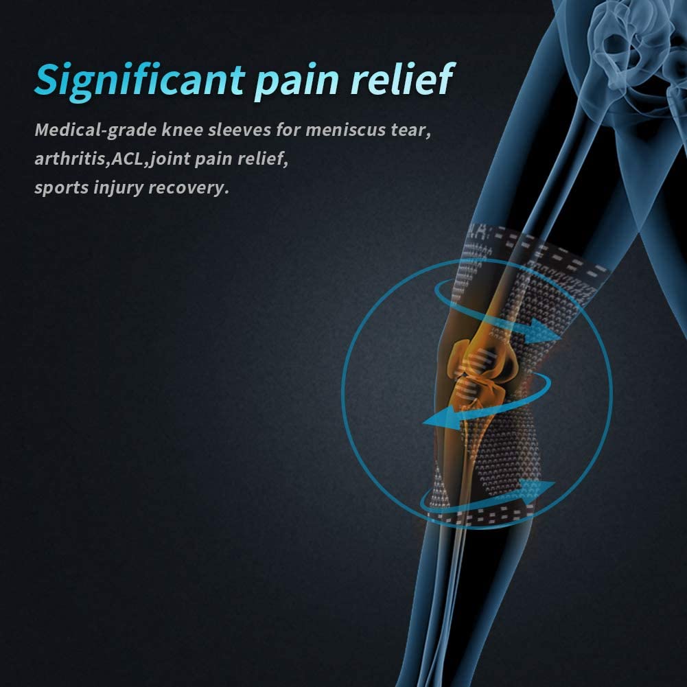 NEENCA Professional Knee Brace with Patella Gel Pads & Side Stabilizers for Running, Arthritis, Joint Relief, Large Black