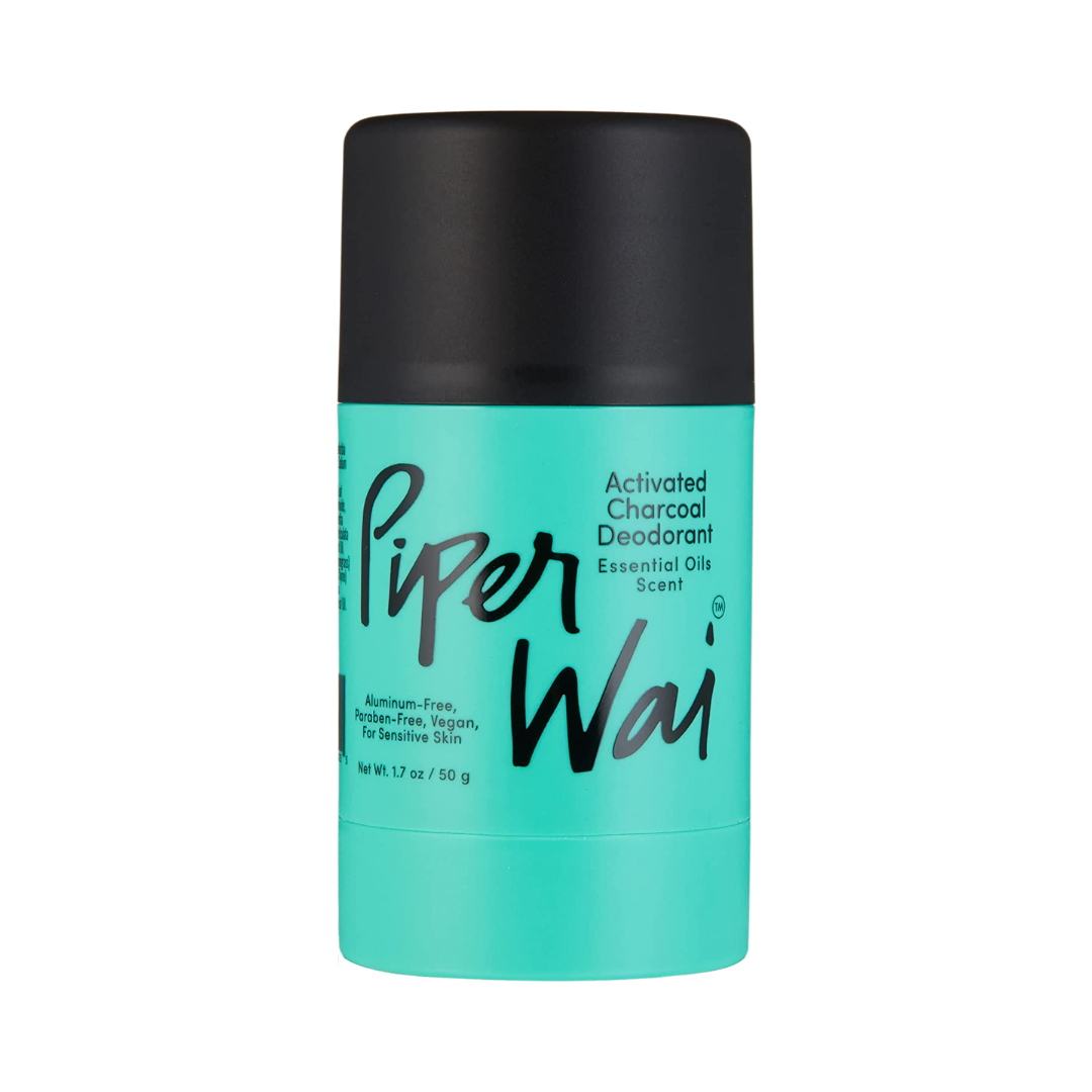 PiperWai Activated Charcoal Deodorant Essential Oils Scent, 1.7 oz / 50 g