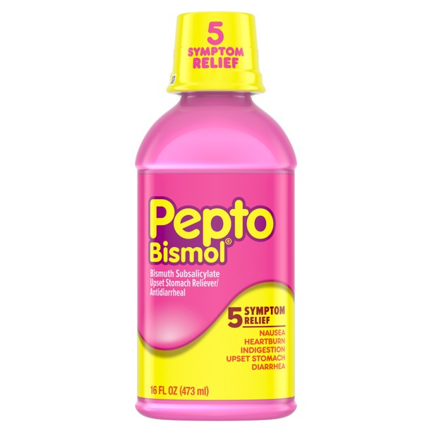 Pepto Bismol 5 Symptom Stomach Relief Liquid, Original, 12 fl.oz. / 354 ml