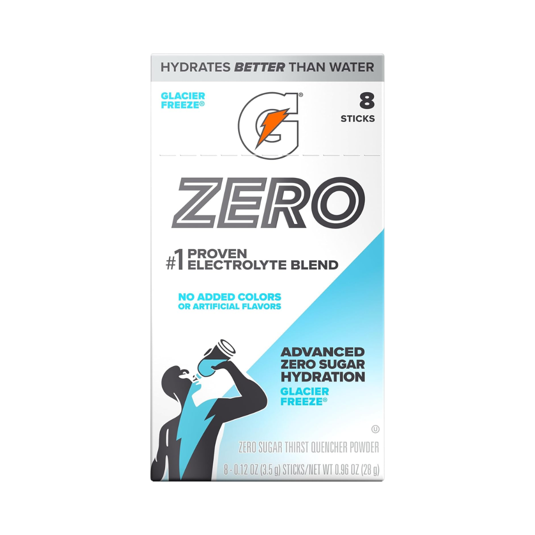 Gatorade G Zero Sugar Thirst Quencher Electrolyte Powder Glacier Freeze 3.5 g, 8 Sticks