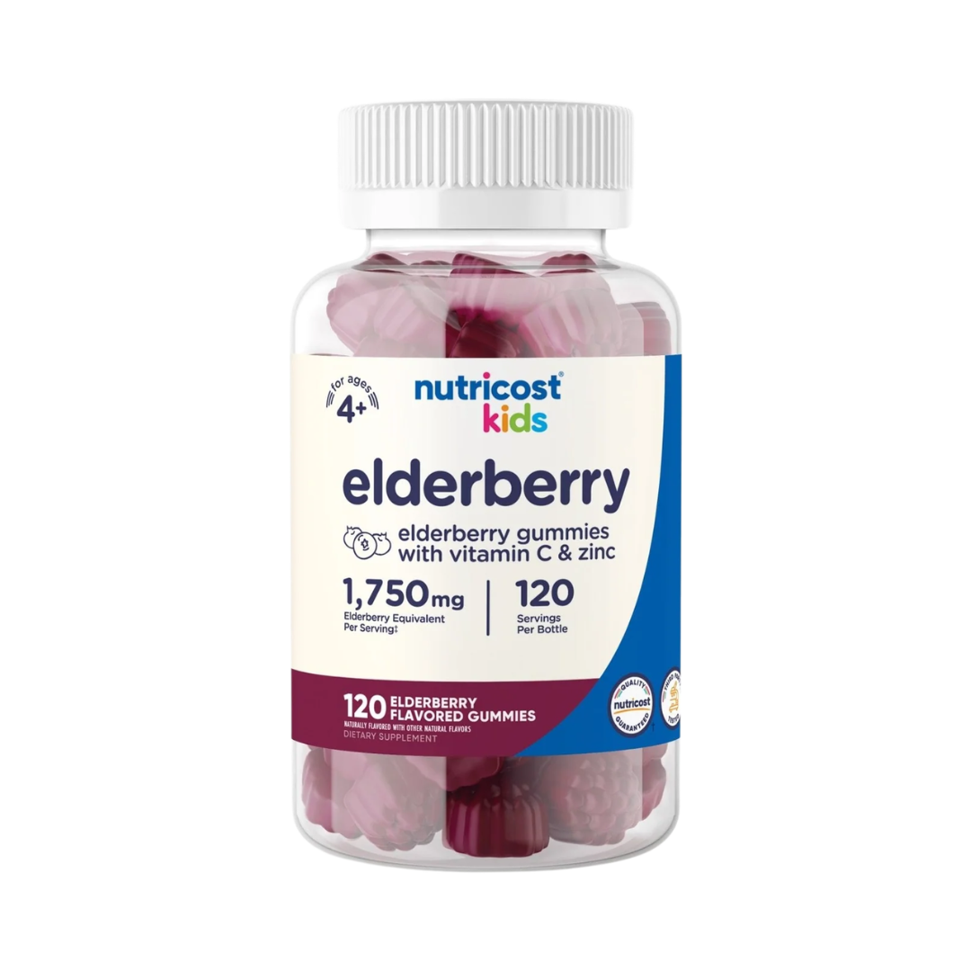 Nutricost Kids Elderberry Gummies with Vitamin C & Zinc 1,750 mg, 120 Count