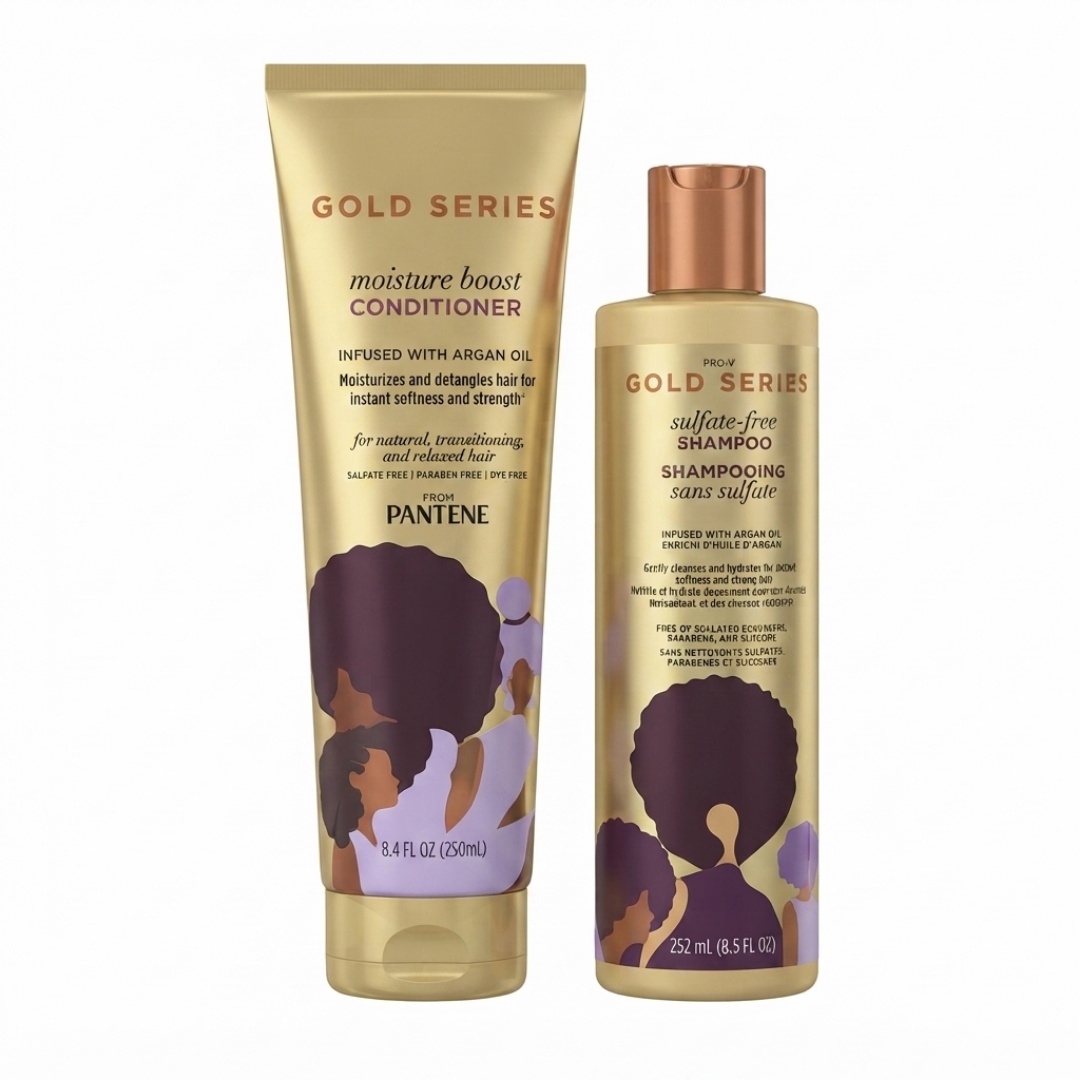 Pantene Gold Series Sulfate-Free Shampoo (252 ml) & Moisture Boost Conditioner (250 ml)