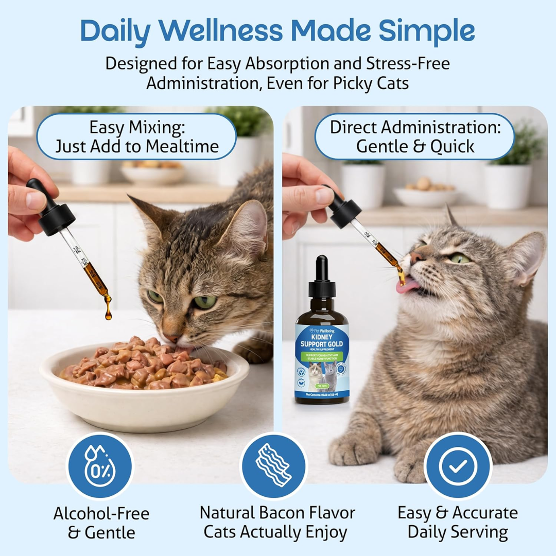 Pet Wellbeing Kidney Support Gold for Cats, 2 oz / 59 ml