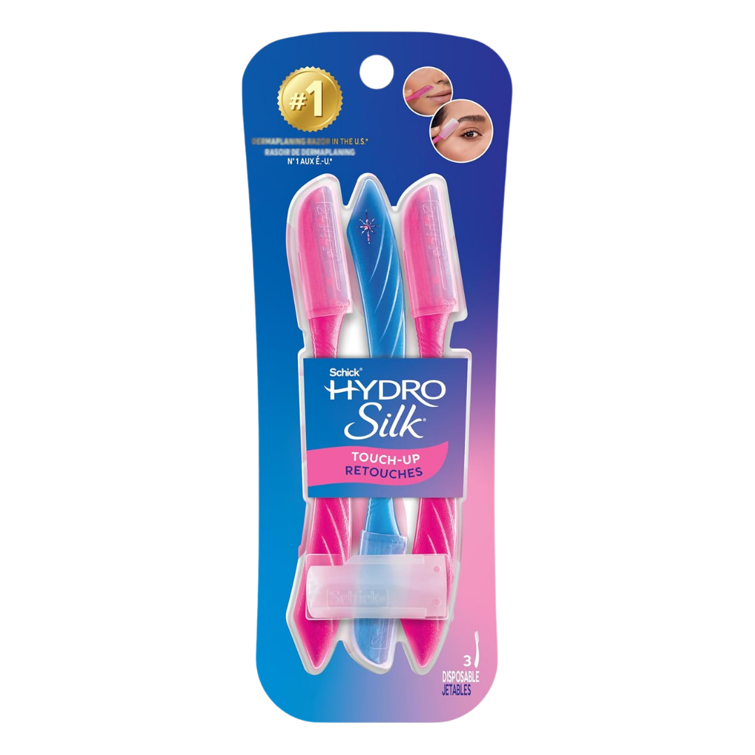 Schick Hydro Silk Touch-Up Retouches Dermaplaning Tool, 3 Disposable