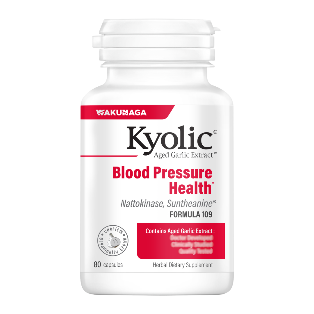 Wakunaga Kyolic Aged Garlic Extract Blood Pressure Health Formula 109, 80 Capsules